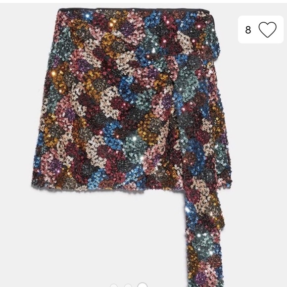 sequin wrap skirt
